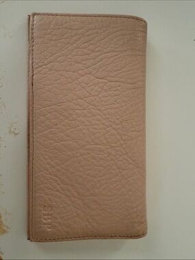 Monogrammed Blush Leather Wallet - SBP LEATHEROLOGY